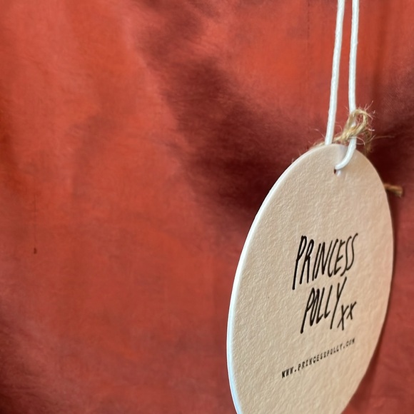 Sateen silky Princess Polly mini skit with lace detail in rust-orange-brown US 0 - Picture 2 of 4